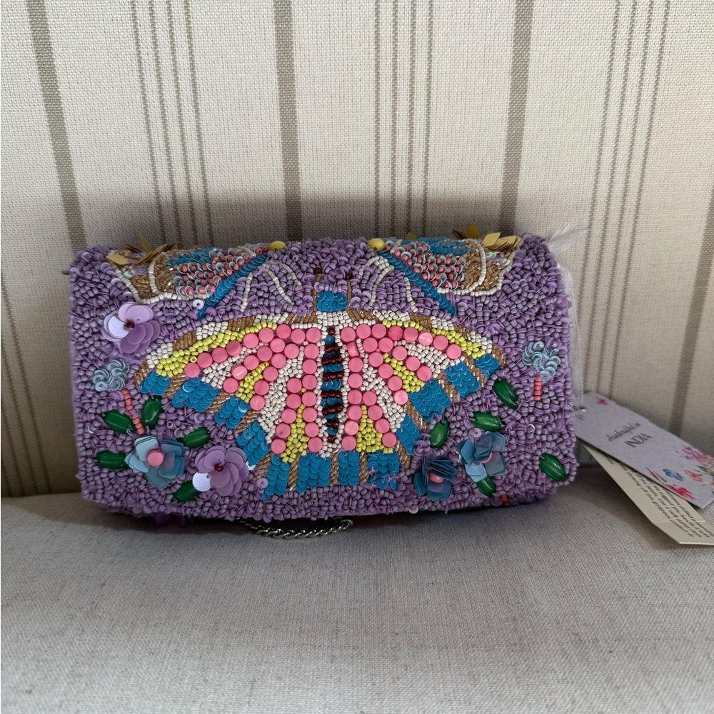 Viral Beaded Butterfly Crossbody Bag / Evening Clutch